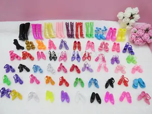 Geribildirim 60 Pairs Trendy Mix çeşitli bebek ayakkabıları çoklu stilleri el yapımı ayakkabı topuklu sandalet Barbie bebek ücretsiz kargo 60