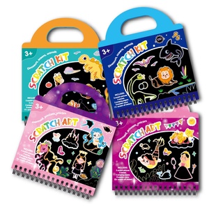 Portable DIY Scratch <strong>Art</strong> <strong>Book</strong> for Children Cross-Border New Early Education Kindergarten Gift Rainbow Drawing Scene Paper Toys - Product Image 1