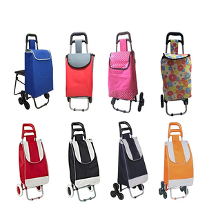 Chariot de <span class=keywords><strong>courses</strong></span> pliable réutilisable en polyester 600D avec logo personnalisé, écologique, <span class=keywords><strong>pour</strong></span> supermarché, vente en gros - Product Image 4