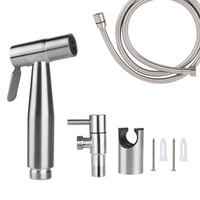 Pistolet de pulvérisation professionnel en acier inoxydable SUS304 brossé nickelé avec kit de rangement mural pour salle de bain moderne et usage hôtelier