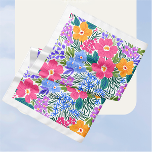 Premium Wennuan Summer Chic Floral étnico cuadrado pañuelo Hijab suave gasa impresa Lino viscosa chal multifunción 110x110cm - Product Image 3