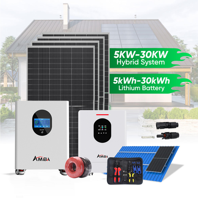 Solar Energy Storage System Hybrid 5Kw 8Kw 10Kw 15Kw Off Grid Residential Solar Power Battery PV Systems Complete Set