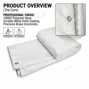 Tissu en bâche polyester enduit PVC Guangzhou LVJU pour tente/navire de transport/camion remorque - Product Image 2