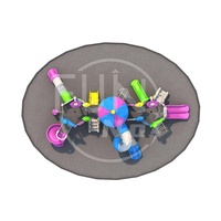 Structure de jeu colorée multi-pistes grande capacité pour maternelle, parc d'attractions intégré, toboggan extérieur - Vente en gros usine OEM ODM