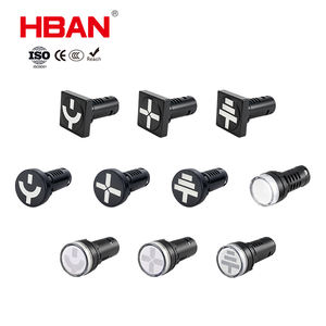 مصباح إشارة بلاستيكي HBAN بجهد 220 فولت تيار متردد، مؤشر LED ثنائي اللون IP65، مصباح إشارة مضيء بحجم فتحة 22 مم للتحكم - Product Image 1