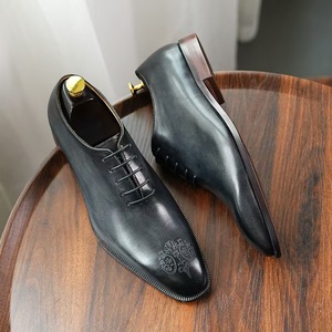 Chaussures Oxford pour hommes haut de gamme en cuir véritable faites à la main, à boucle monacale, à enfiler, pour le bureau, les soirées et les occasions formelles, collection automne - Product Image 3