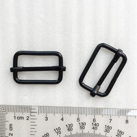 Boucles à roulettes réglables en fer noir de 1 pouce, sans nickel, en forme de rectangle, pour sangles de sacs et vêtements
