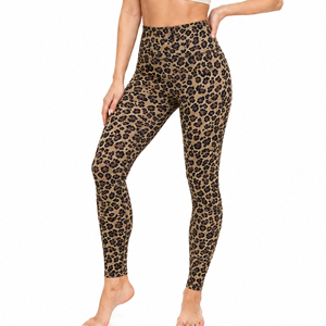 Leggings de yoga taille haute pour femme à imprimé léopard, effet ventre plat, extensibles, coupe ajustée, pour la gym, la course, le fitness et le quotidien - Product Image 1