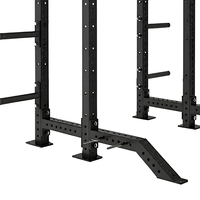 Support de Squat Robuste en Acier avec Crochets en J et Barres de Sécurité, Cadre de Traction pour Entraînement de Force à Domicile