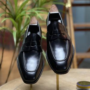 Chaussures habillées pour hommes haut de gamme, en cuir véritable fait main, pour le printemps et l'automne, mocassins décontractés d'extérieur, chaussures en cuir antidérapantes - Product Image 3