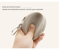 Étui en silicone pour écouteurs et porte-monnaie avec fermeture éclair - Étui à clés suspendu pour extérieur, organisateur de câbles de données et mini sac