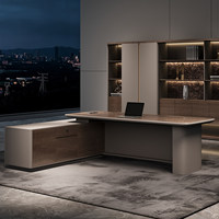 Bureaux de direction modulaires en L en bois, modernes et personnalisables, avec rangement intégré, pour PDG et managers – Mobilier de bureau tout-en-un