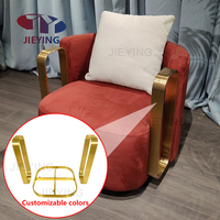 Accessoires de quincaillerie pour meubles Jieying, pied de canapé en métal, base de meuble dorée, cadre de chaise en acier inoxydable sans plaque pivotante