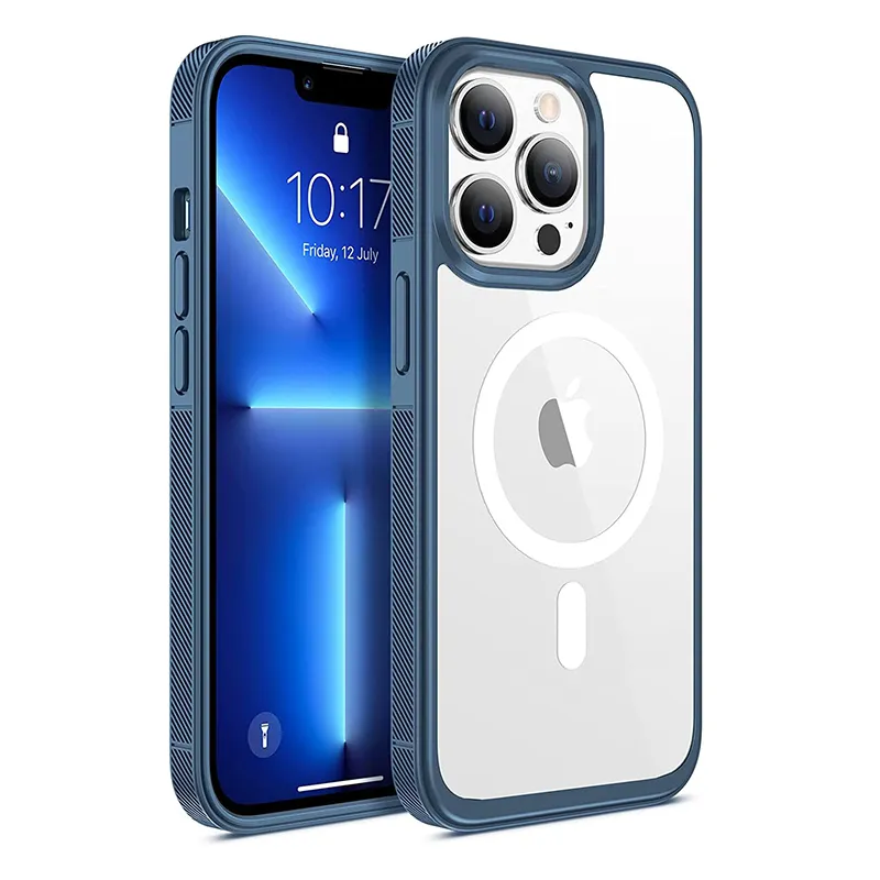 For iPhone 14 Magnetic Clear Case Shockproof Wireless Charging For Magsafe TPU PC 2 in 1 Phone Cover Case for iPhone 14 Pro Max