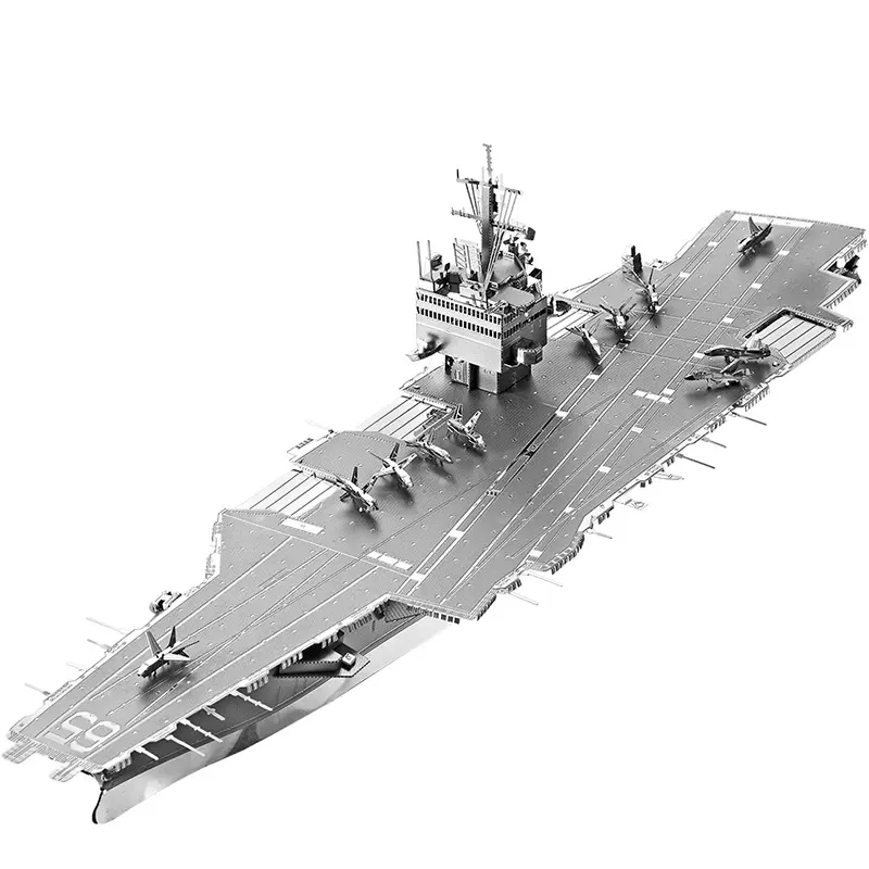 Piececool büyük hediyeler DIY 3D bulmaca uçak taşıyıcı oyuncak USS kurumsal yetişkinler için CVN-65 Battleship modeli Metal yapı kitleri