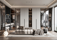 Balom Meubles de chambre à coucher modernes UV Armoire en bois brillant Placard Panneau d'armoire Combinaison gratuite Vestiaire Commode Porte en MDF