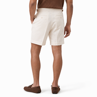 Shorts habillés sur mesure pour hommes en coton extensible à double pli, avec logo personnalisé, languettes latérales ajustables, sans ceinture, pour tenue décontractée