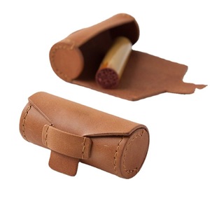 Cross-border spot leather stamp storage sleeve, cylindrical 3D gift storage <b>bag</b>, <b>mini</b> portable lipstick case - Product Image 5