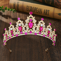 Couronne d'anniversaire pour décoration de gâteau, décorations florales, accessoires de mariée, couronne ronde en alliage pour enfants