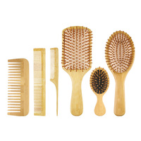 Brosse à cheveux démêlante en bois de bambou avec logo personnalisé, fabricant de brosses à coussin d'air en bambou pour femmes