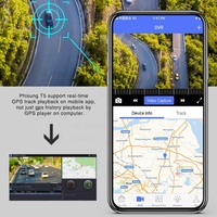Double caméra de tableau de bord avant et intérieur avec port de carte sim GPS enregistrement de cabine de voiture avant 1080P hd 4G suivi en direct vidéo caméra de tableau de bord intérieure