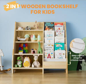 Étagère à livres à 5 niveaux, bibliothèque pour tout-petits, organisateur de rangement pour la chambre des enfants, la crèche, la salle de jeux, la maternelle - Product Image 5