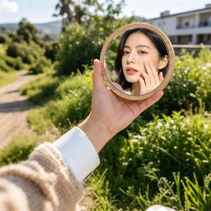 2026 <b>Mirror</b> Wooden Minimalist Cultural and Creative for Women Creative Gift Wholesale <b>Mirror</b> for Travel - Product Image 2
