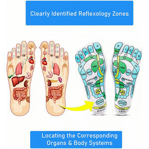 Chaussettes de réflexologie d'acupression Chaussettes de massage des pieds unisexes Tableaux d'acupression de réflexologie en coton en anglais tige espagnole incluse - Product Image 6