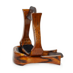 Estribos de Madera Estilo Occidental con Acolchado de Cuero y Herrajes Metálicos - Product Image 1