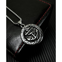 Collier rond en acier inoxydable vintage nautique surf plage vinking ancre pendentif pour hommes