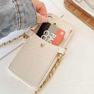 Étui de téléphone matelassé avec motif floral en relief et chaîne bandoulière pour iPhone - Product Image 5