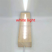 Lampe de chevet LED USB en bois de hêtre rectangulaire, base en bois 3D, lumière blanche chaude, alimentation par prise secteur, chambre à coucher moderne