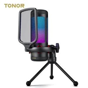 ميكروفون 2024 TONOR TC310 ميكروفون مكثف ميكروفون احترافي ميكروفون RGB ميكروفون للألعاب