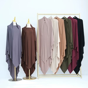 竹ジャージーKhimar EIDラマダンイスラム教徒女性控えめな祈りロングスカーフイスラム服高品質ストレッチヒジャーブ