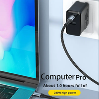 Cable de Datos Trenzado Tipo-C a Tipo-C de Carga Súper Rápida de 240W para Carga Rápida de Tablets, Teléfonos Móviles y Laptops