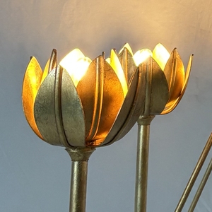 Lampadario Artigianale American Farmhouse Lotus 38'' in Ottone Massiccio LED Dimmerabile Personalizzato 110V Standard USA per Soggiorno e Corridoio - Product Image 4
