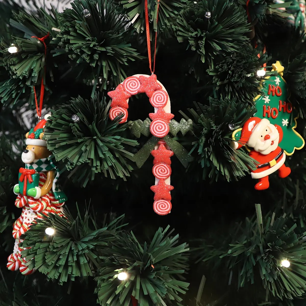 Luxury Resin Christmas Tree Hanging Decorations Colorful Candy Ornaments
