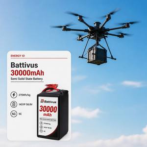 Batterie LiPo semi-solide Battivus 16Ah 22Ah 30Ah 39Ah pour drone, 12S 14S 5C 270Wh/kg, haute puissance, pour UAV de transport lourd - Product Image 1