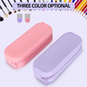 Étui à crayons en silicone, étui à crayons imperméable avec des couleurs dégradées et unies, pochette mignonne pour le bureau, les adultes, les femmes et les hommes - Product Image 4