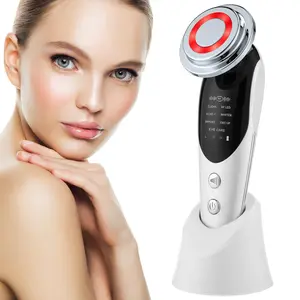 Dispositivo masajeador Facial multifuncional Ems, aparato de masaje Facial con fotones de mano de Radio frecuencia, cuidado de la piel, Led infrarrojo, envío directo