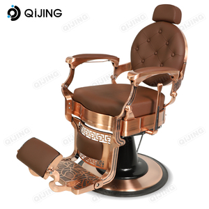 Chaise de salon de coiffure vintage pour hommes, professionnelle, robuste, inclinable, hydraulique, en cuir, classique, pour barbier - Product Image 1