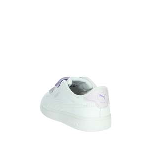 Zapatillas Puma para Niña, Blancas y Moradas, con Cierre de Velcro, Modernas, de Lona - Product Image 2