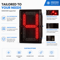 Timer Hitung Mundur Kendaraan LED 400mm Layar 2 Digit Casing PC Timer Hitung Mundur Kendaraan Lalu Lintas untuk Persimpangan Perkotaan