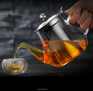 Té chino de <span class=keywords><strong>Kung</strong></span> <span class=keywords><strong>fu</strong></span> de 800ml, juego de té de vidrio resistente al calor con colador de acero inoxidable - Product Image 1