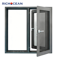 Ventanas Abatibles RICHOCEAN Modernas de Aluminio Negro, Eficiencia Energética, Doble Vidrio Templado, en Venta