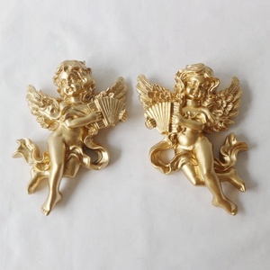 Nordic Resin Cupid Eros Angel Statue Golden Resin Rectangle Art <strong>Decor</strong> <strong>Hanging</strong> <strong>Wall</strong> Table <strong>Decor</strong> for Home <strong>Decor</strong> - Product Image 2