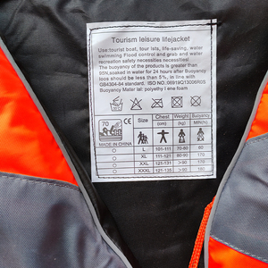 Gilet de sauvetage professionnel pour adulte avec bandes réfléchissantes et sifflet, certifié USCG, en tissu Oxford 600D et matériau flottant EPE, haute flottabilité pour - Product Image 6