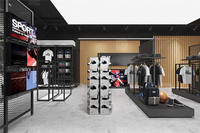 Présentoir de vêtements de sport design d'intérieur pour baskets personnalisées, magasin de chaussures à la mode, étagères de présentation pour magasin de détail