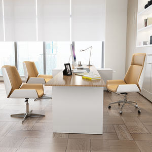 <span class=keywords><strong>Chaise</strong></span> <span class=keywords><strong>de</strong></span> réunion pivotante réglable en hauteur, dossier moyen, en cuir, pour bureau à domicile - Product Image 6