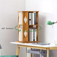 Étagère de rangement en bambou pour tiroirs, bibliothèque multi-niveaux moderne et Simple, bibliothèque rotative et réglable, pour le sol